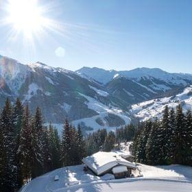 Bachalm Außenansicht in Winterlicher Landschaft 