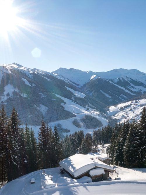 Bachalm Außenansicht in Winterlicher Landschaft 
